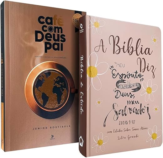 Kit Bíblia de Estudo Diz NAA Lettering + Café com Deus Pai 2025