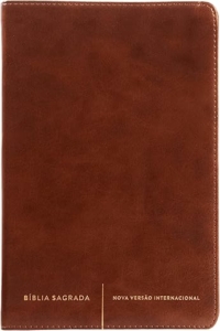 Bíblia Sagrada Slim NVI, Luxo, Capa Marrom, Couro-soft