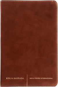 Bíblia Sagrada Slim NVI, Luxo, Capa Marrom, Couro-soft