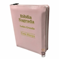 Bíblia Sagrada Letra Grande – Ziper Agenda – Rosa